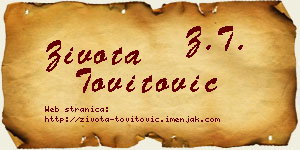 Života Tovitović vizit kartica